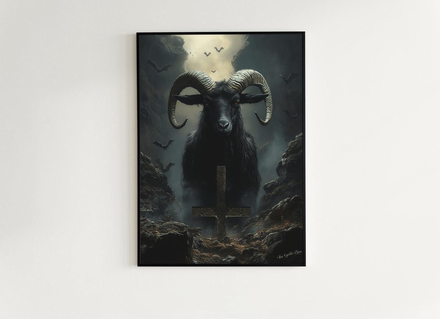 Gothic Black Phillip Wall Decor, Satanic Baphomet Poster, Witchcraft Aesthetic Painting, Dark Horror Gothic Home Decor, Witchy Decor