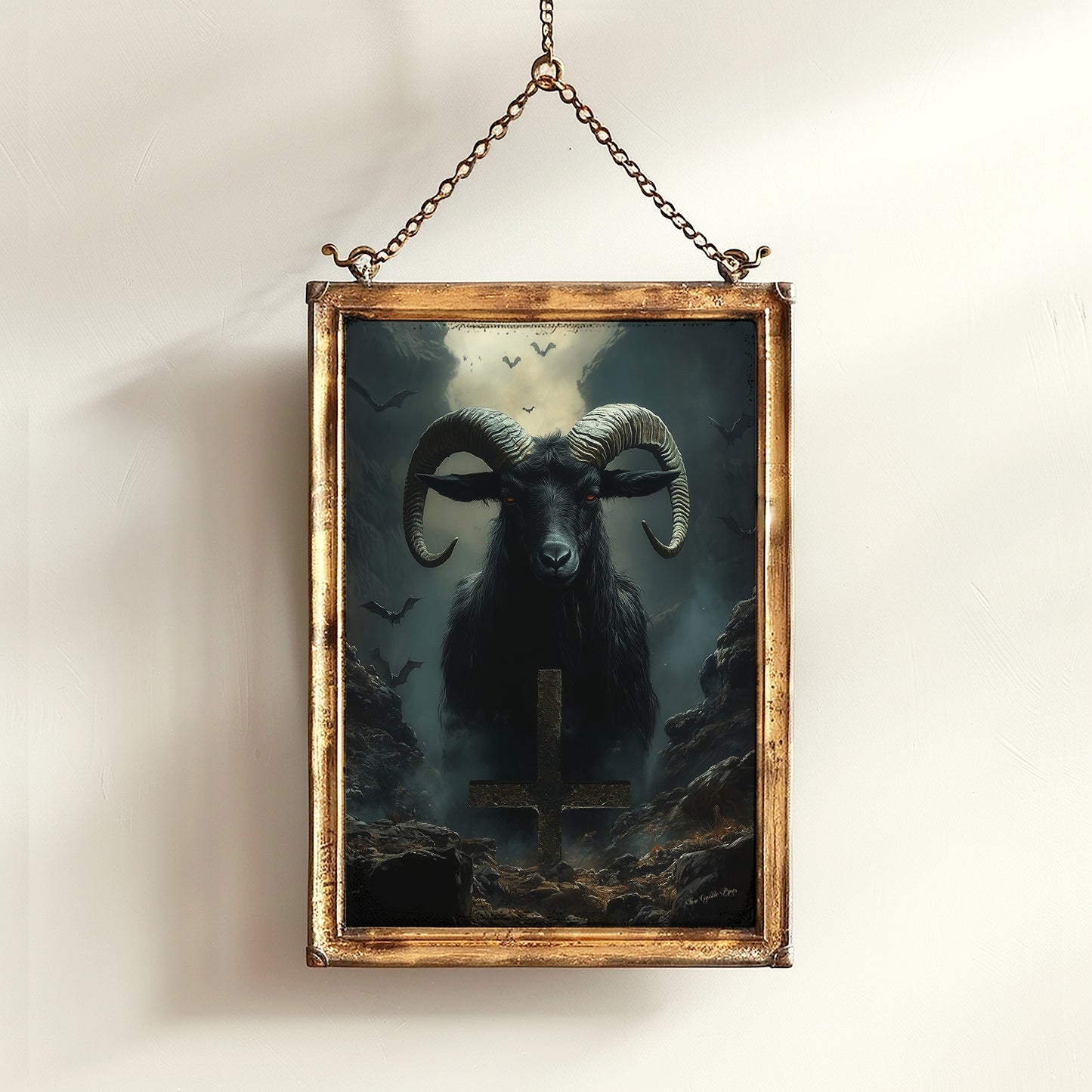 Gothic Black Phillip Wall Decor, Satanic Baphomet Poster, Witchcraft Aesthetic Painting, Dark Horror Gothic Home Decor, Witchy Decor