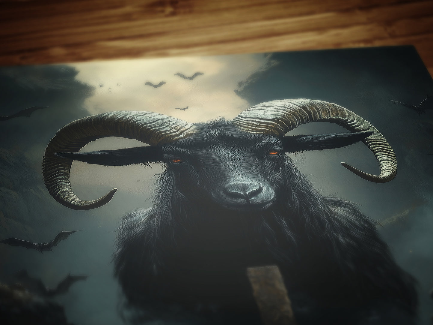Gothic Black Phillip Wall Decor, Satanic Baphomet Poster, Witchcraft Aesthetic Painting, Dark Horror Gothic Home Decor, Witchy Decor