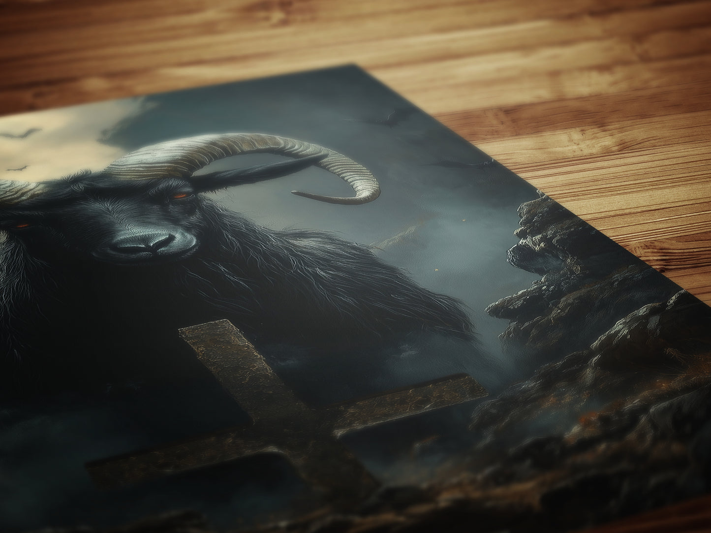 Gothic Black Phillip Wall Decor, Satanic Baphomet Poster, Witchcraft Aesthetic Painting, Dark Horror Gothic Home Decor, Witchy Decor