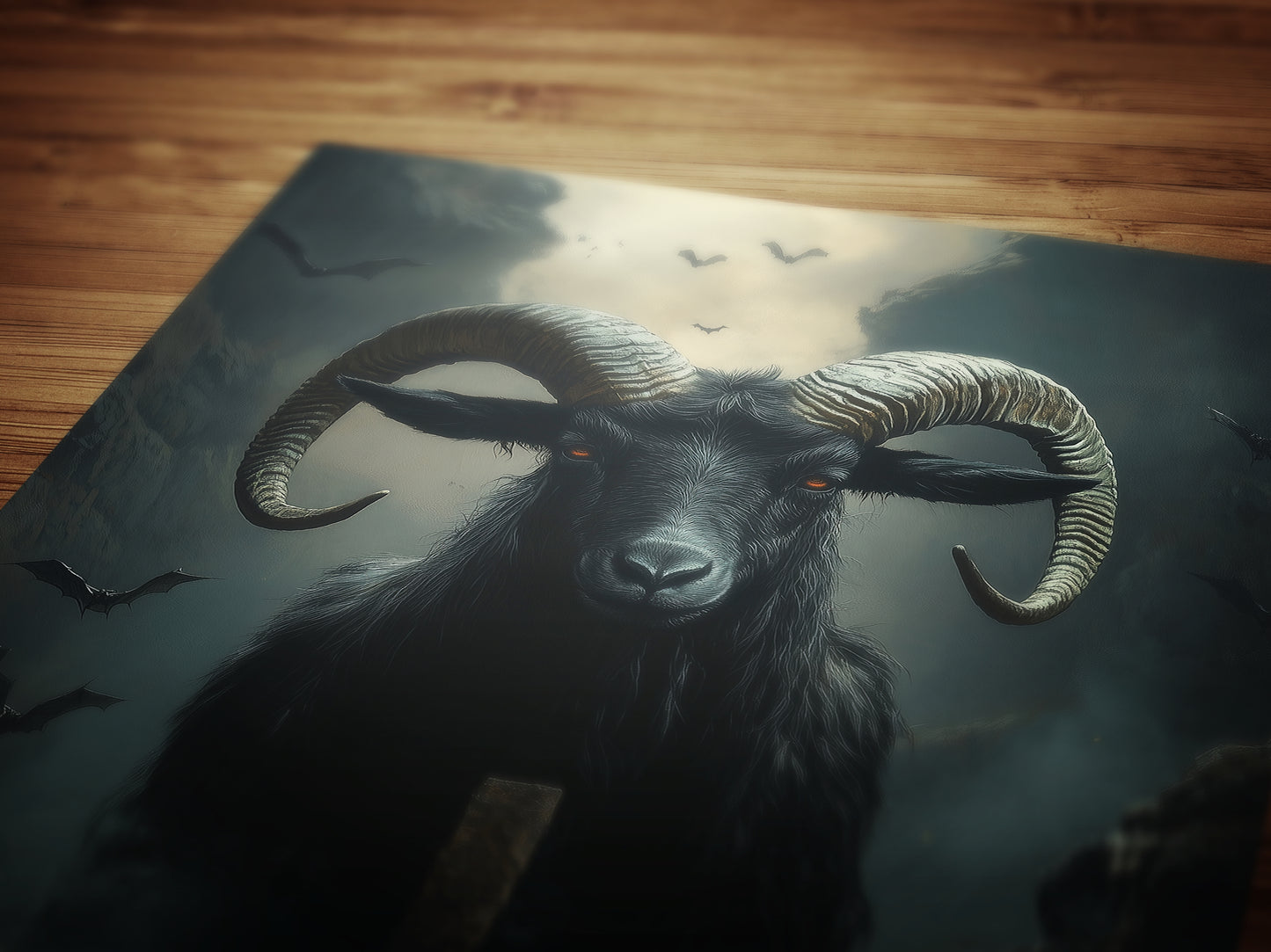 Gothic Black Phillip Wall Decor, Satanic Baphomet Poster, Witchcraft Aesthetic Painting, Dark Horror Gothic Home Decor, Witchy Decor