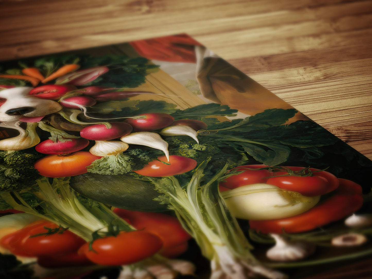 Fruit Bowldog Poster, Antique Vegetable Dog Art Print, Renaissance Food Portrait, Surreal Animal Painting, Weirdcore Kitchen, Food Decor