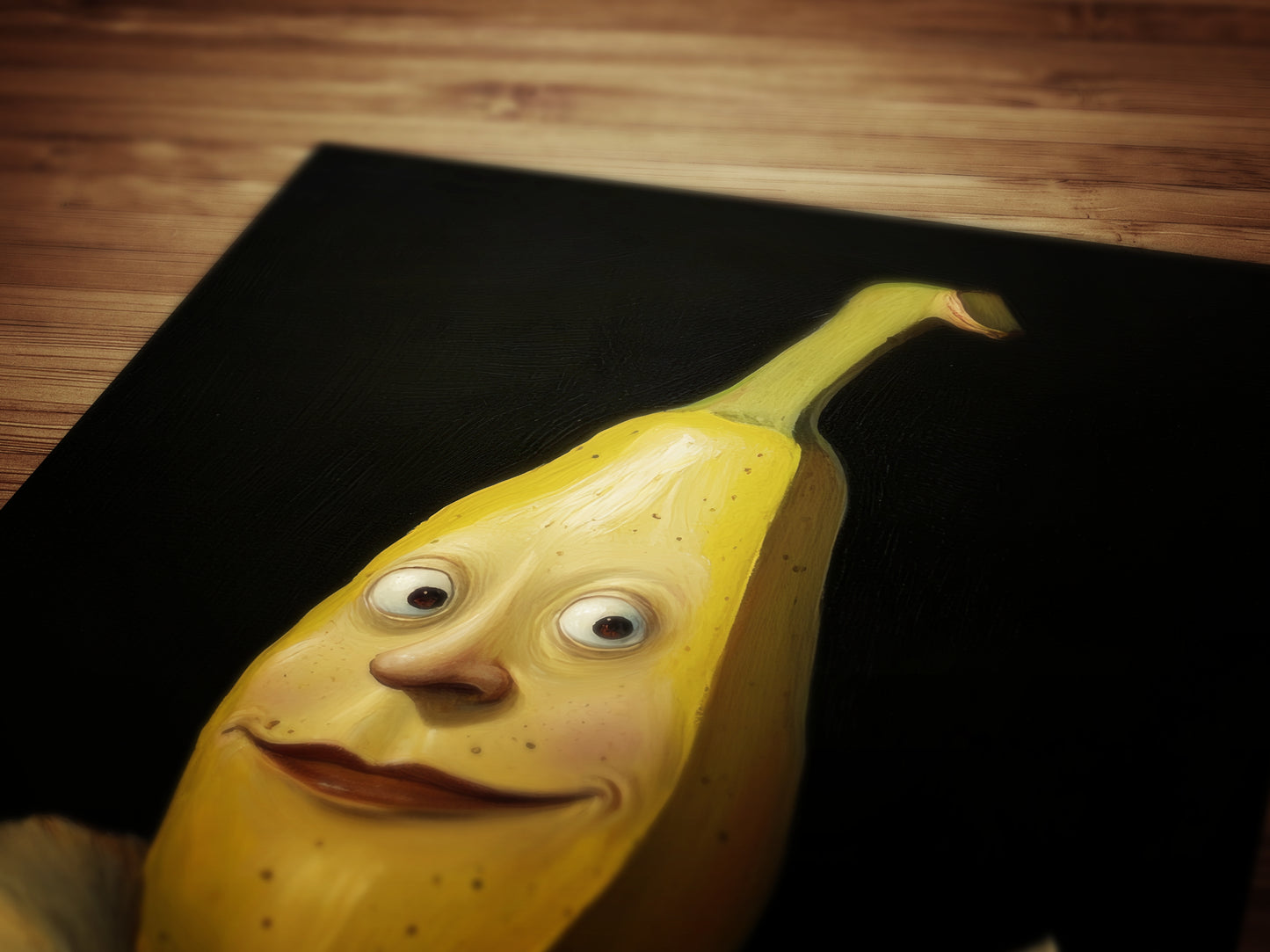 Lovely Banana Poster, Antique Fruit Art Print, Renaissance Food Portrait, Surreal Still Life Painting, Quirky Weird Funny Kitchen Decor