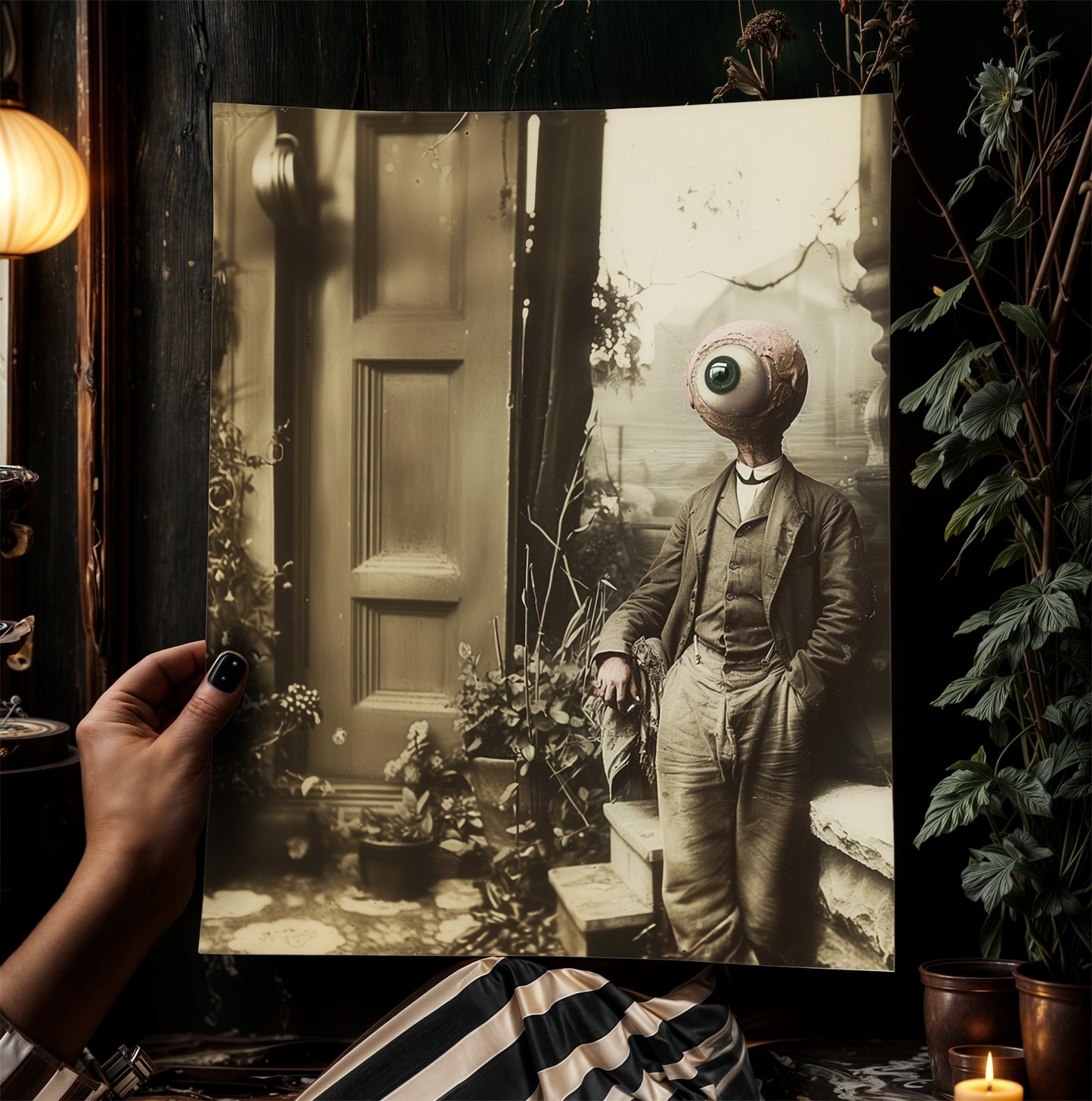 See All Evil, Cyclops Photograph, Vintage Victorian Gothic photograph, Bizarre Occult Poster. Odd & Creepy, Dark Academia Decor