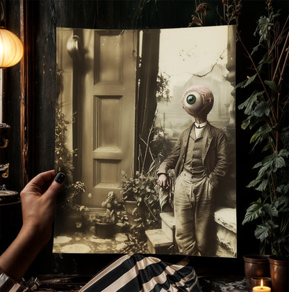 See All Evil, Cyclops Photograph, Vintage Victorian Gothic photograph, Bizarre Occult Poster. Odd & Creepy, Dark Academia Decor
