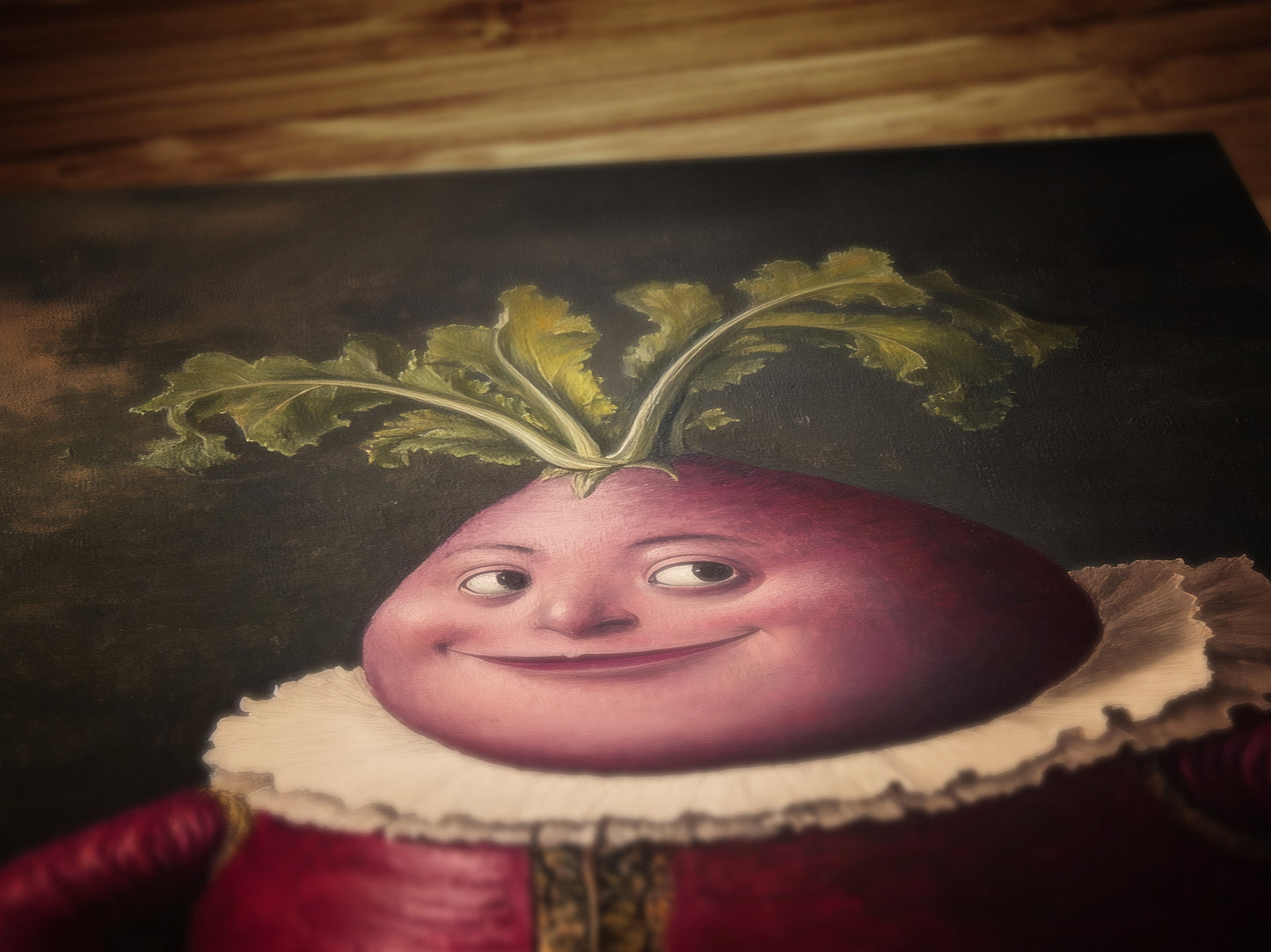 Handsome Beet Poster, Antique Vegetables Art Print, Renaissance Food Portrait, Surreal Still Life Painting, Quirky Weird Funny Kitchen Decor