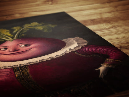 Handsome Beet Poster, Antique Vegetables Art Print, Renaissance Food Portrait, Surreal Still Life Painting, Quirky Weird Funny Kitchen Decor