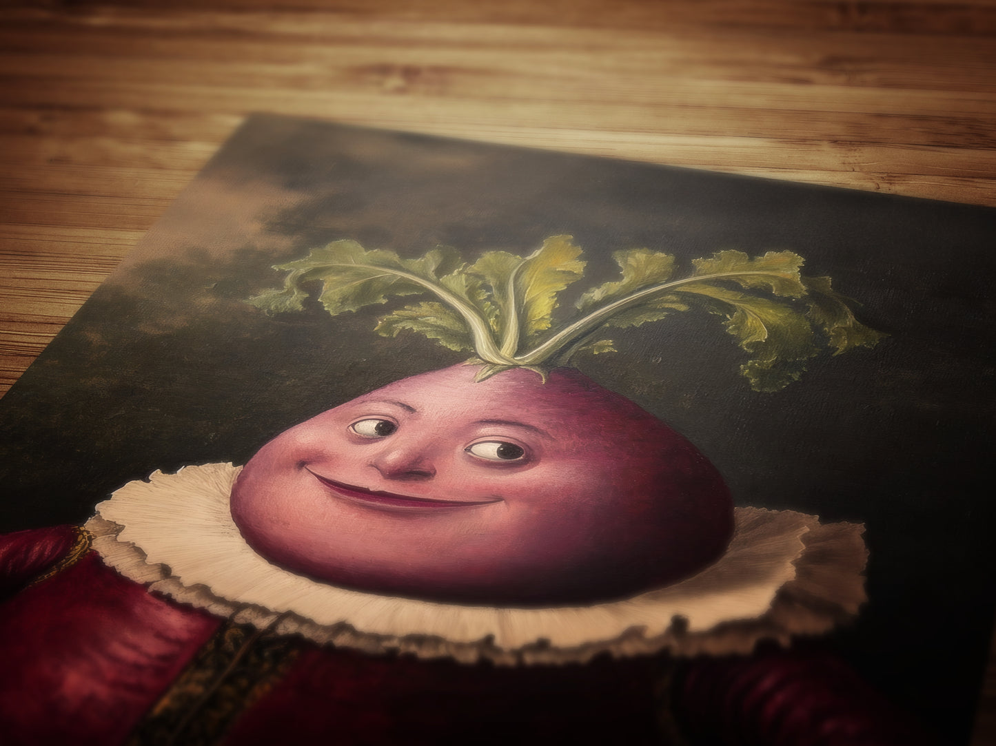 Handsome Beet Poster, Antique Vegetables Art Print, Renaissance Food Portrait, Surreal Still Life Painting, Quirky Weird Funny Kitchen Decor