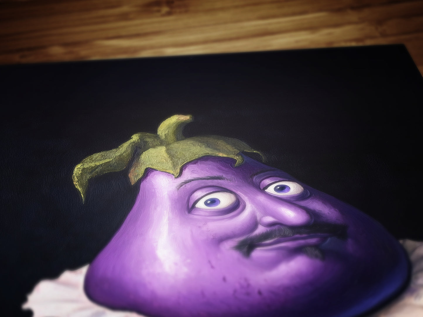 Weird Eggplant Poster, Vegetables Art Print, Renaissance Food Portrait, Surreal Still Life Painting Quirky Weirdcore Funny Kitchen Decor