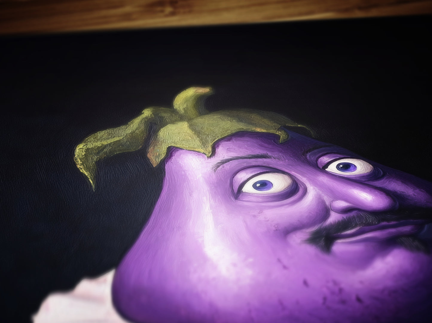 Weird Eggplant Poster, Vegetables Art Print, Renaissance Food Portrait, Surreal Still Life Painting Quirky Weirdcore Funny Kitchen Decor