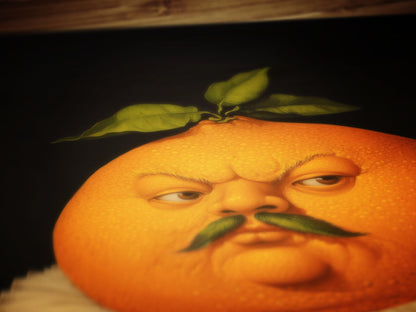 Orange Poster Antique Citrus Fruit Art Print