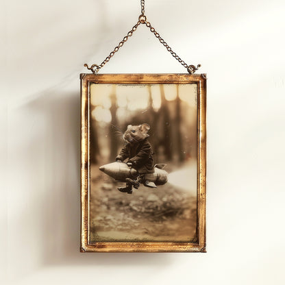 Astronaut Space Rat, Yuri Ratgarine, Vintage Victorian Gothic photograph, Rat Art, Dark Academia Decor, Retro Weird Stuff Art Gift