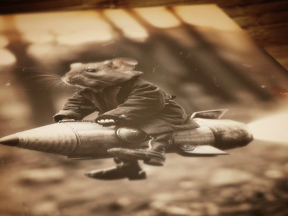 Astronaut Space Rat, Yuri Ratgarine, Vintage Victorian Gothic photograph, Rat Art, Dark Academia Decor, Retro Weird Stuff Art Gift