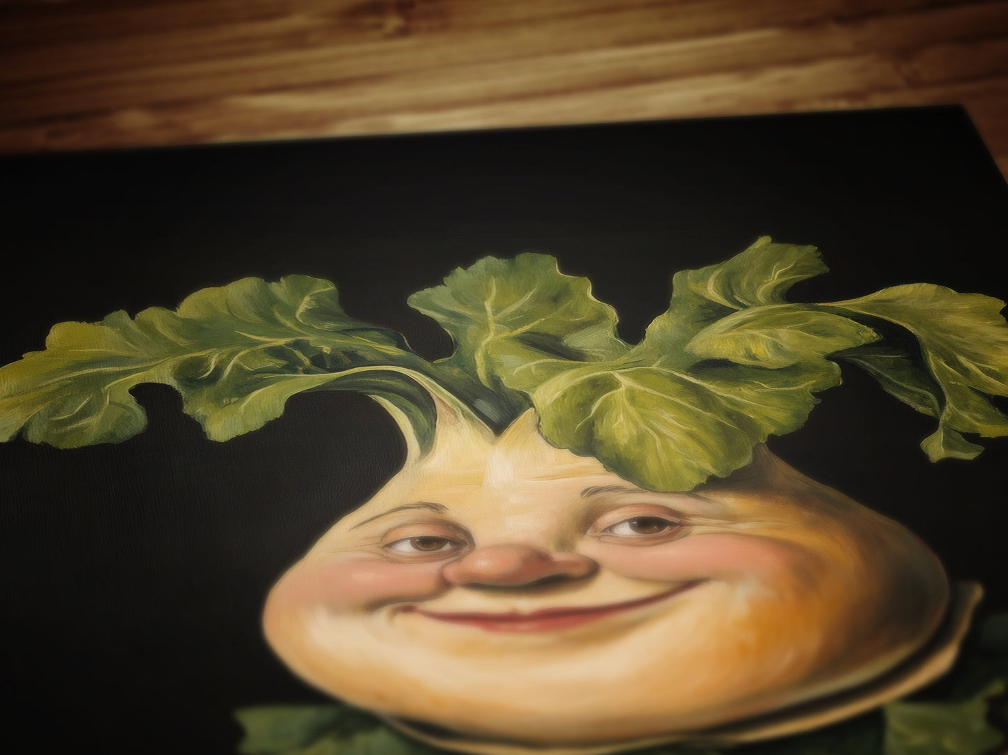 Rutabaga Turnip Poster, Antique Vegetables Art Print, Renaissance Food Portrait Surreal Still Life Painting, Weirdcore Funny Kitchen Decor