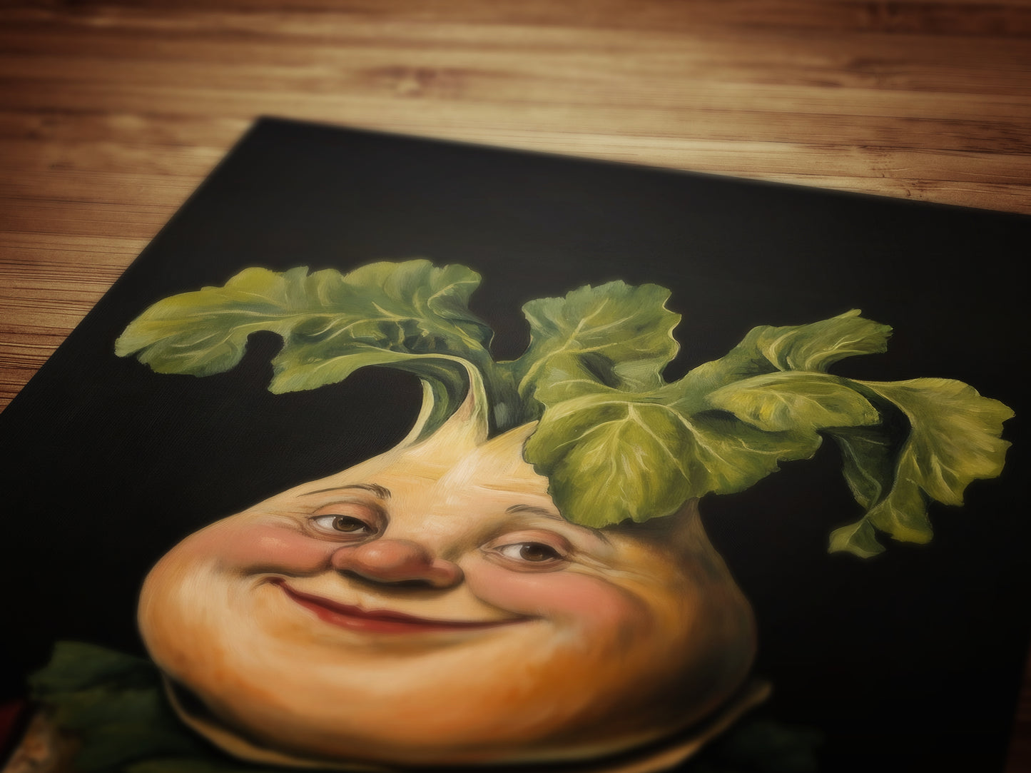 Rutabaga Turnip Poster, Antique Vegetables Art Print, Renaissance Food Portrait Surreal Still Life Painting, Weirdcore Funny Kitchen Decor