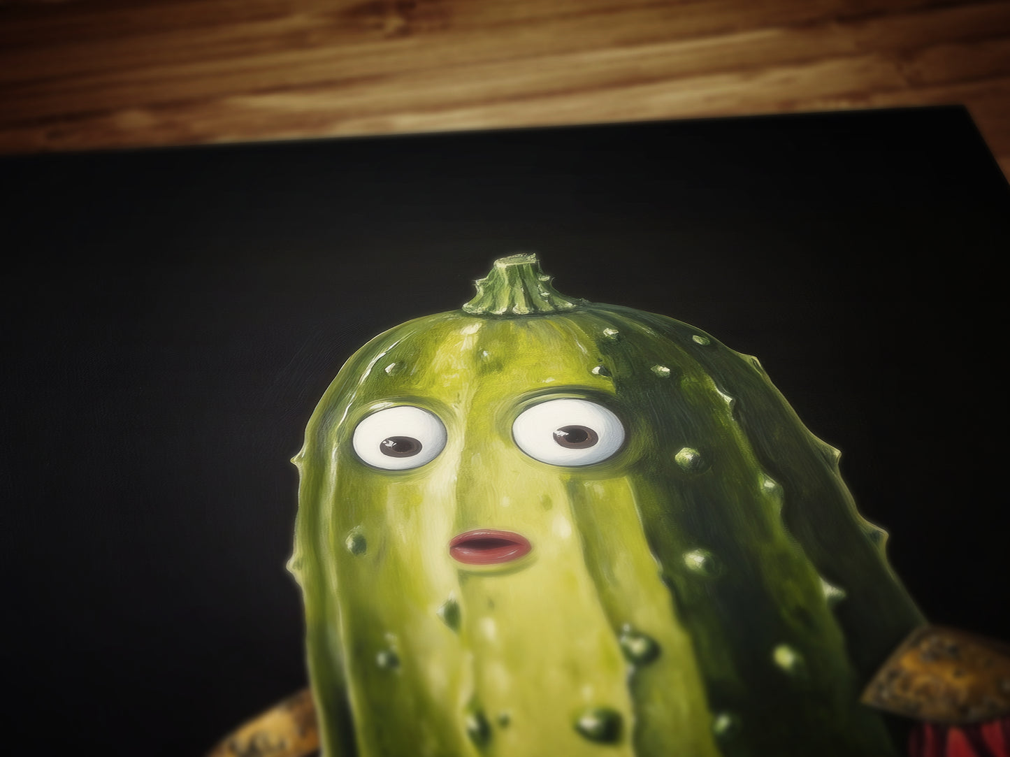 Cucumber Poster, Antique Vegetables Art Print, Surreal Renaissance Food Portrait Still Life Painting, Quirky Weirdcore Funny Kitchen decor