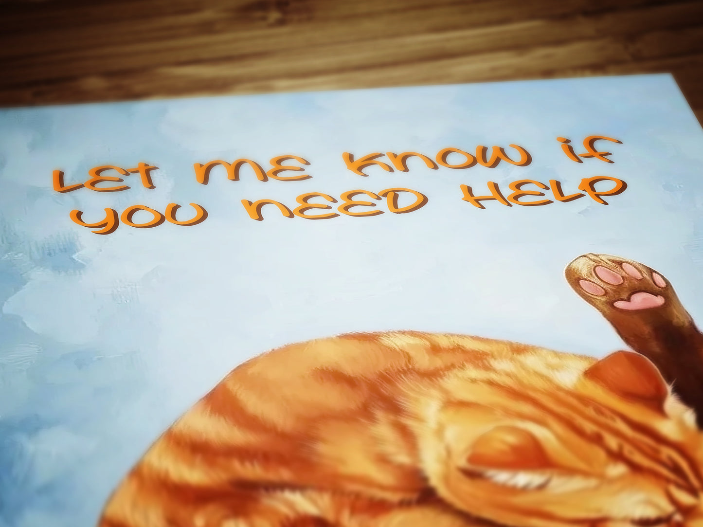 Orange Tabby Cat Grooming Sesh, Let Me Know If You Need Help, Maximalist Wall Art Bathroom decor Funny Toilet Poster, Weird Items Gift