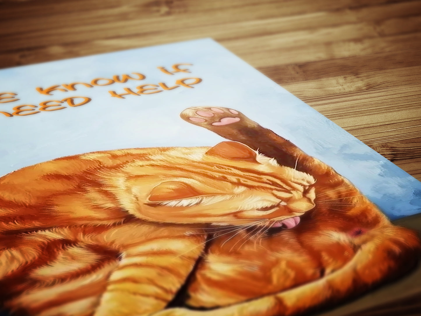 Orange Tabby Cat Grooming Sesh, Let Me Know If You Need Help, Maximalist Wall Art Bathroom decor Funny Toilet Poster, Weird Items Gift