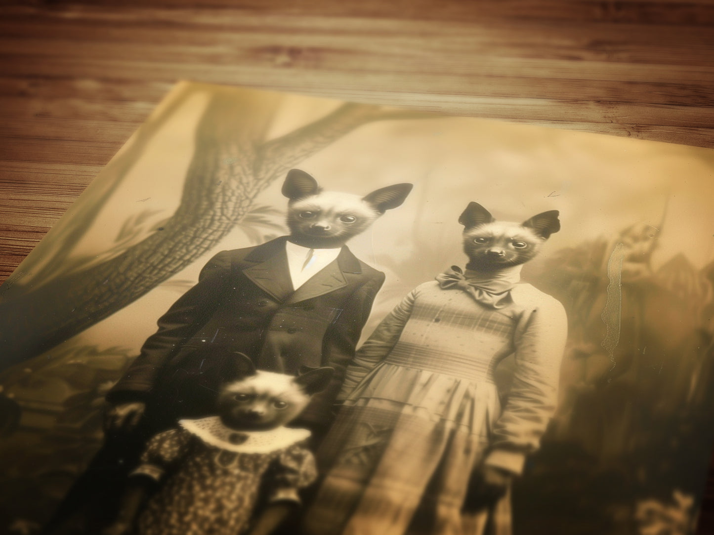 The Bastistas, Bat Family Portrait, Vintage Victorian Gothic photograph, Bizarre Decor, Soft Academia Art Print, Retro Weird Stuff Art Gift