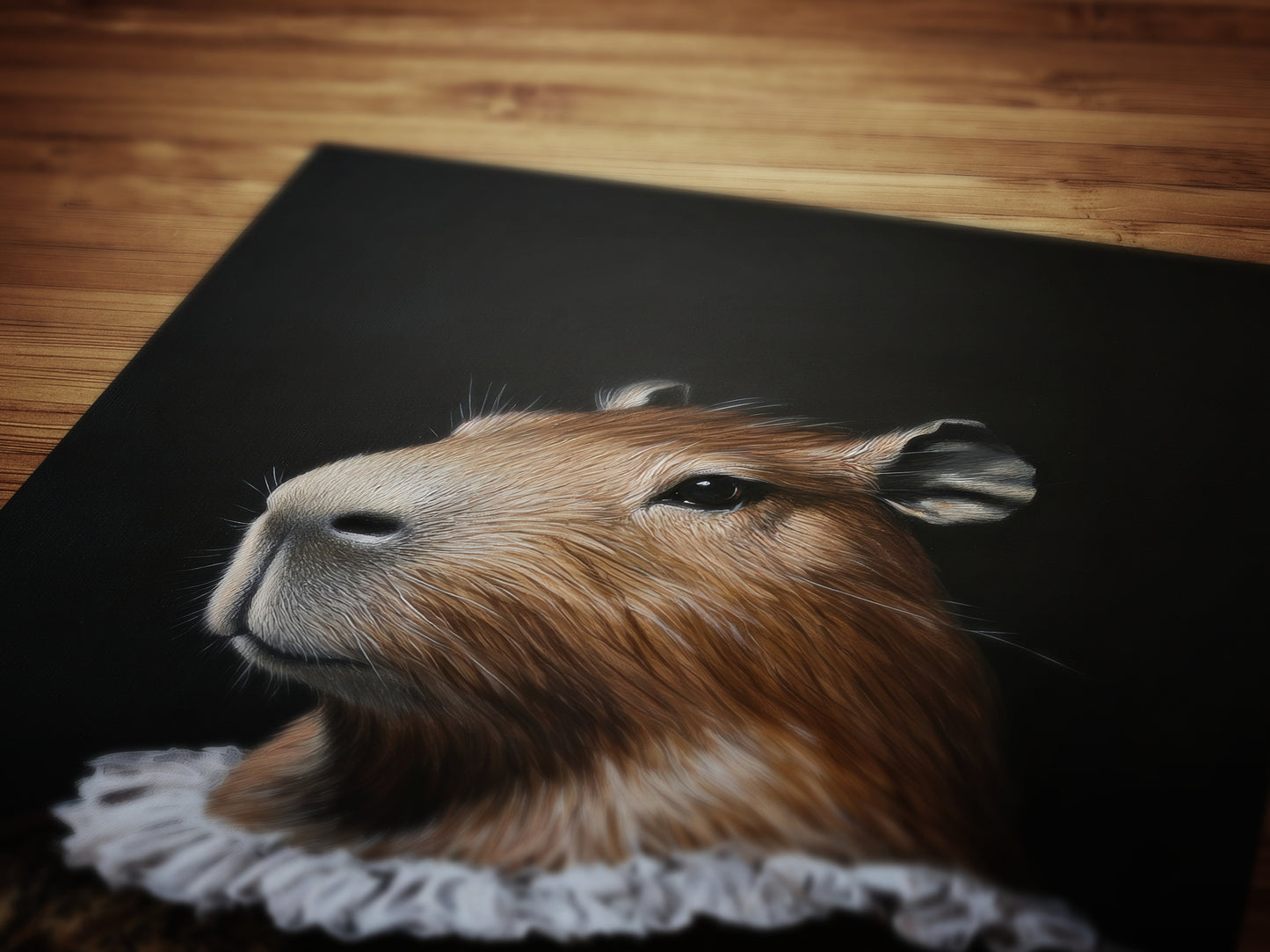 Gothic Capybara Portrait, Dark Academia Wall Decor, Funny Royal Pet Painting, Vintage Animal Lover Gift, Quirky Capybara Art Print