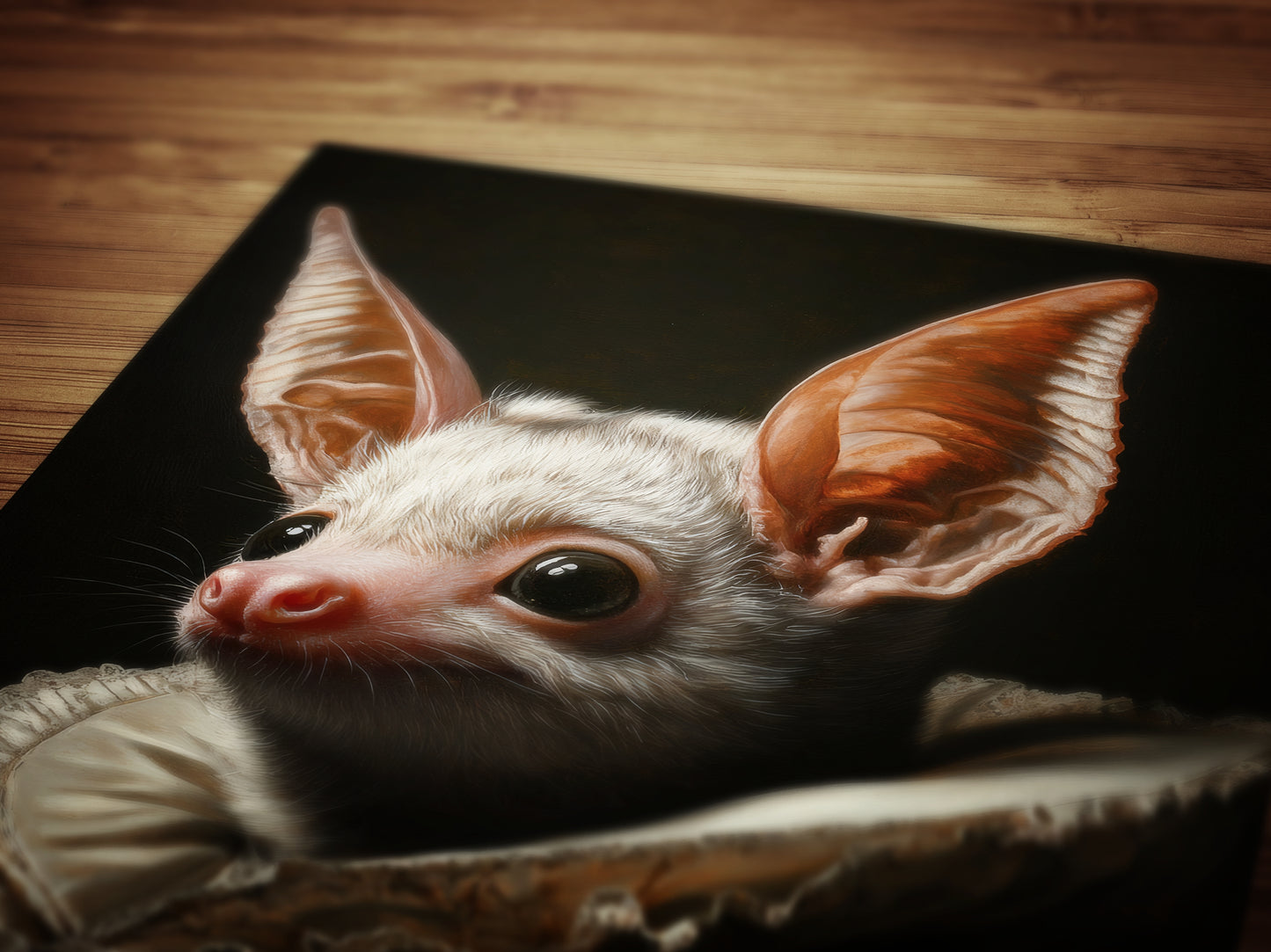 Gothic Bat Portrait, Dark Academia Wall Decor, Funny Royal Pet Painting, Vintage Animal Lover Gift, Quirky Bat Art Print