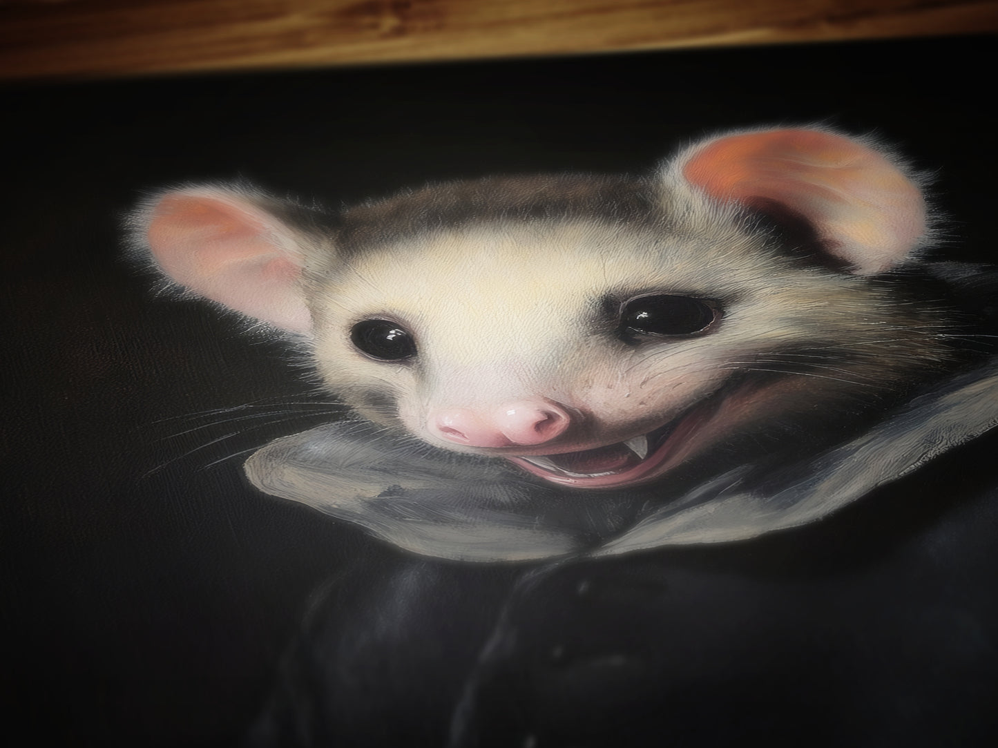 Gothic Possum Portrait, Dark Academia Wall Decor, Funny Royal Pet Painting, Vintage Animal Lover Gift, Quirky Opossum Art Print