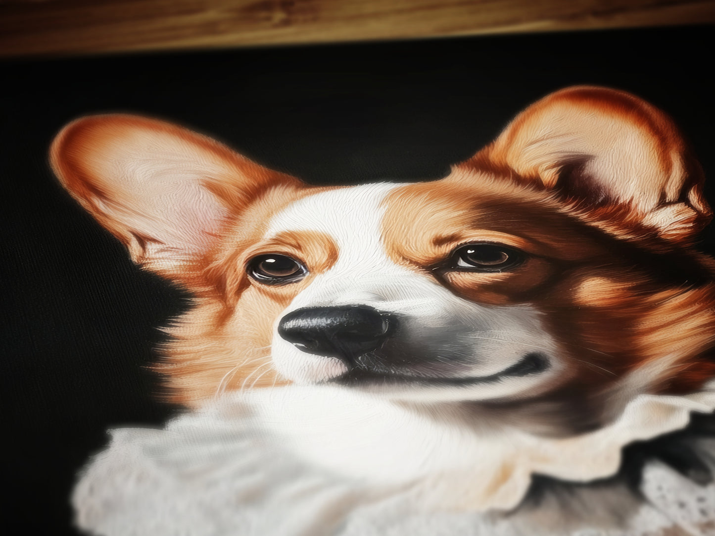 Gothic Corgi Dog Portrait, Dark Academia Wall Decor, Funny Royal Pet Painting, Vintage Animal Lover Gift, Quirky Dog Art Print