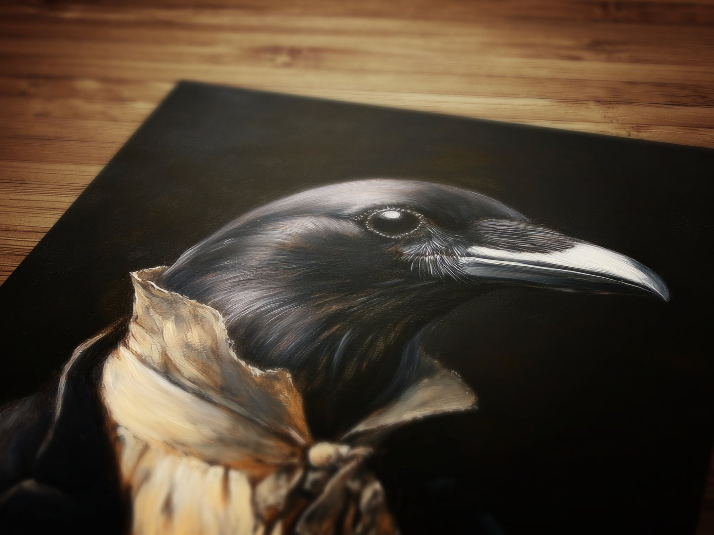 Gothic Crow Portrait, Dark Academia Wall Decor, Funny Royal Pet Painting, Vintage Animal Lover Gift, Quirky Crow Art Print