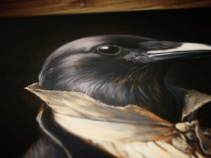 Gothic Crow Portrait, Dark Academia Wall Decor, Funny Royal Pet Painting, Vintage Animal Lover Gift, Quirky Crow Art Print