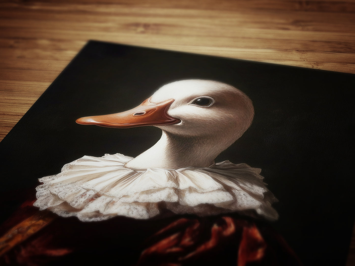 Gothic Duck Portrait, Dark Academia Wall Decor, Funny Royal Pet Painting, Vintage Animal Lover Gift, Quirky Duck Art Print