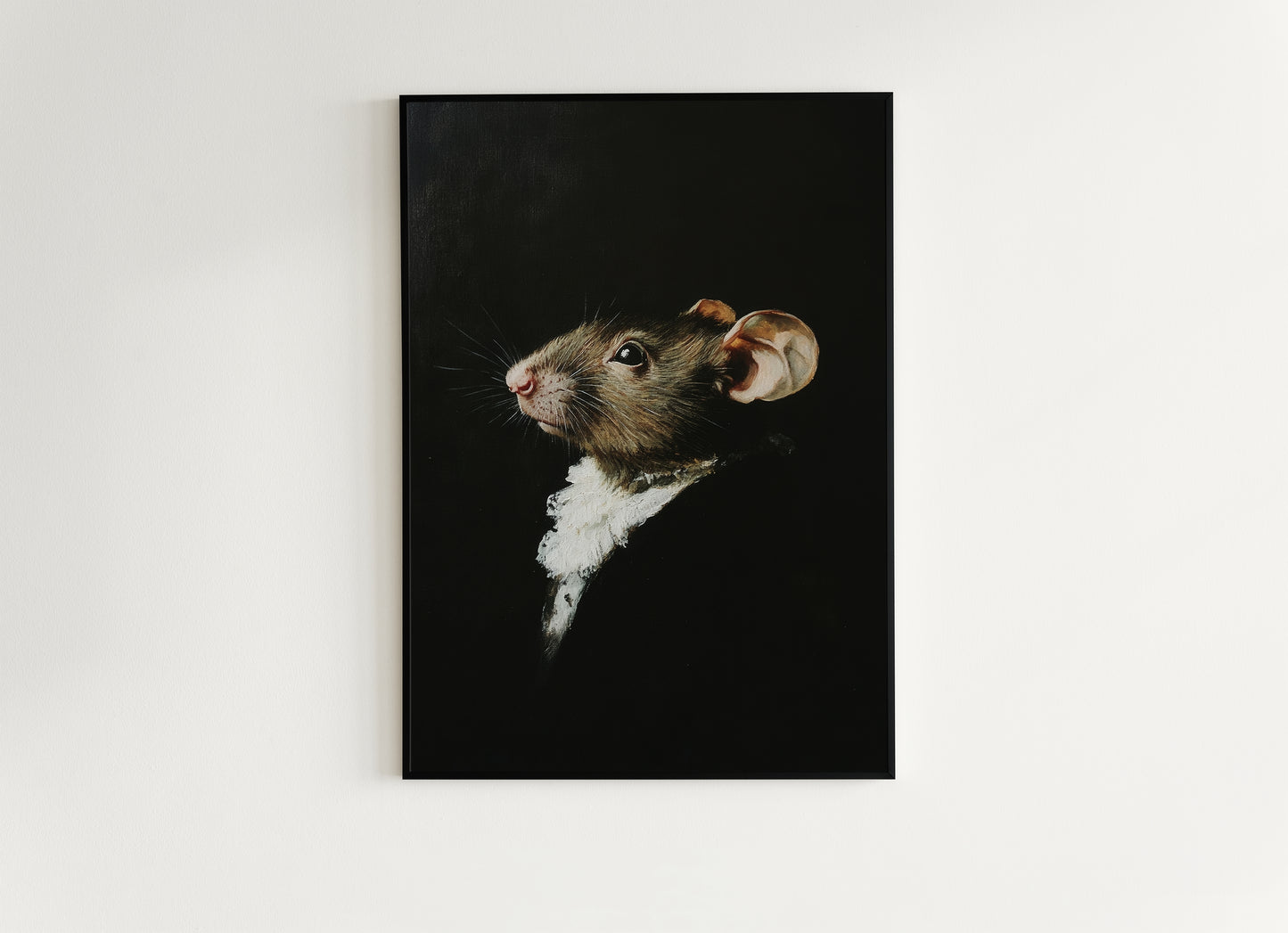 Gothic Rat Portrait, Dark Academia Wall Decor, Funny Royal Pet Painting, Vintage Animal Lover Gift, Quirky Mouse Art Print