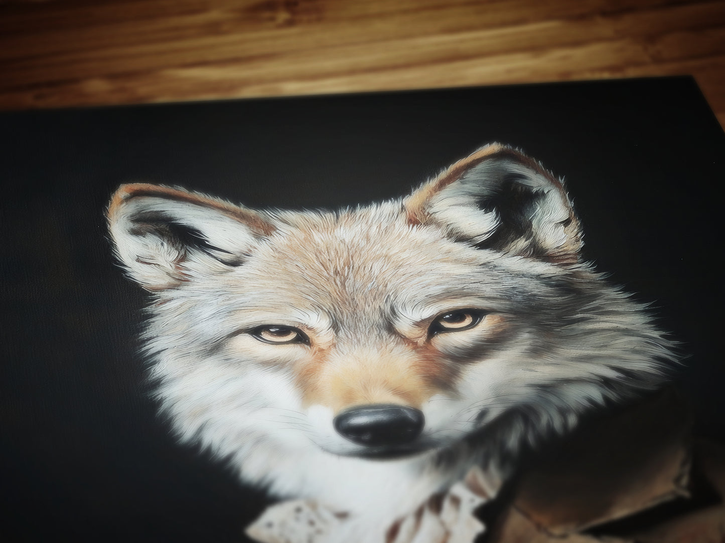 Gothic Wolf Portrait, Dark Academia Wall Decor, Funny Royal Pet Painting, Vintage Animal Lover Gift, Quirky Wolf Art Print