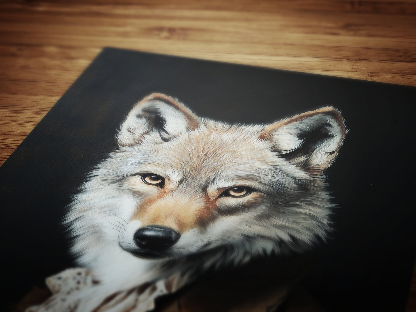 Gothic Wolf Portrait, Dark Academia Wall Decor, Funny Royal Pet Painting, Vintage Animal Lover Gift, Quirky Wolf Art Print