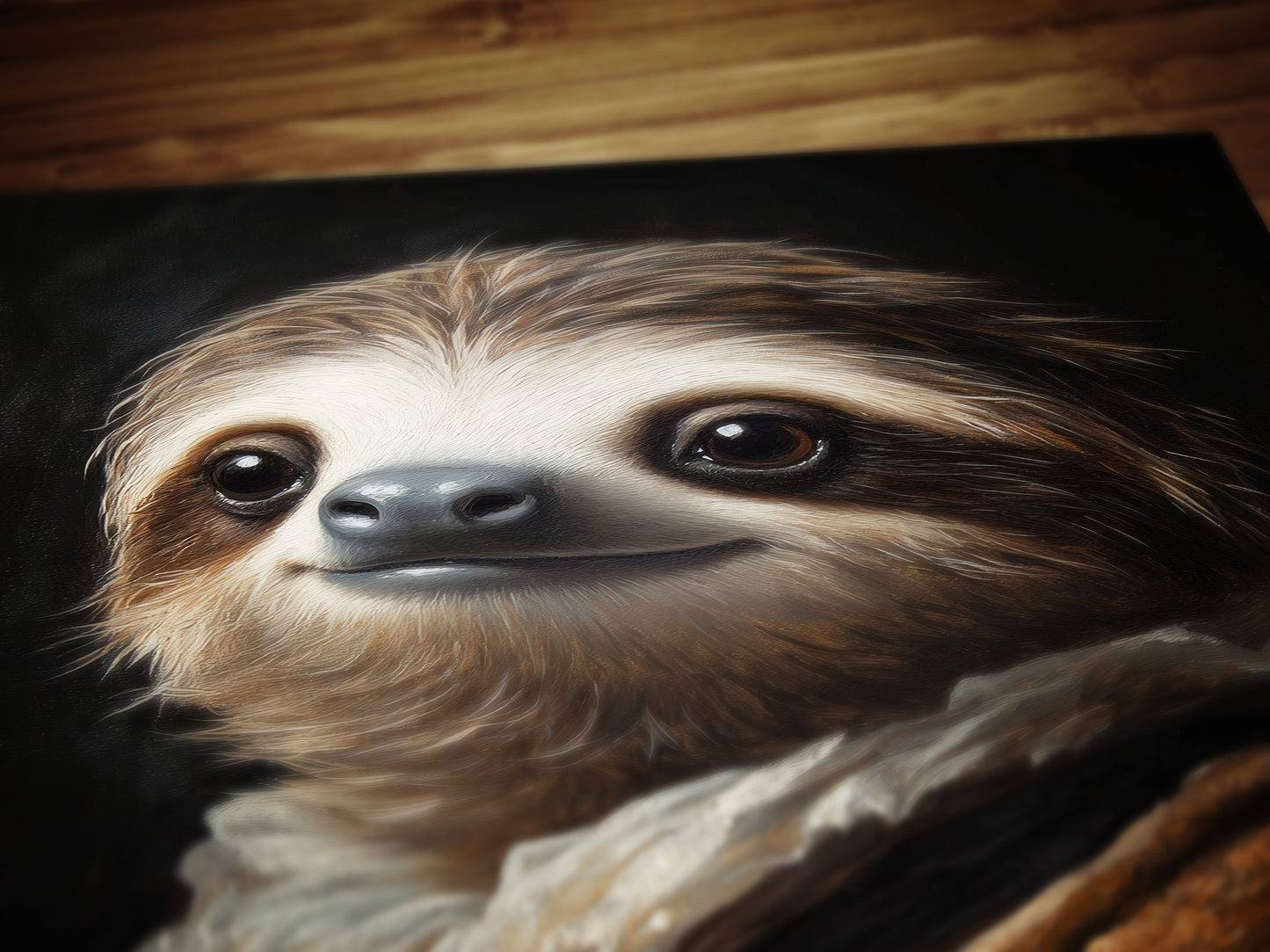 Gothic Sloth Portrait, Dark Academia Wall Decor, Funny Royal Pet Painting, Vintage Animal Lover Gift, Quirky Sloth Art Print