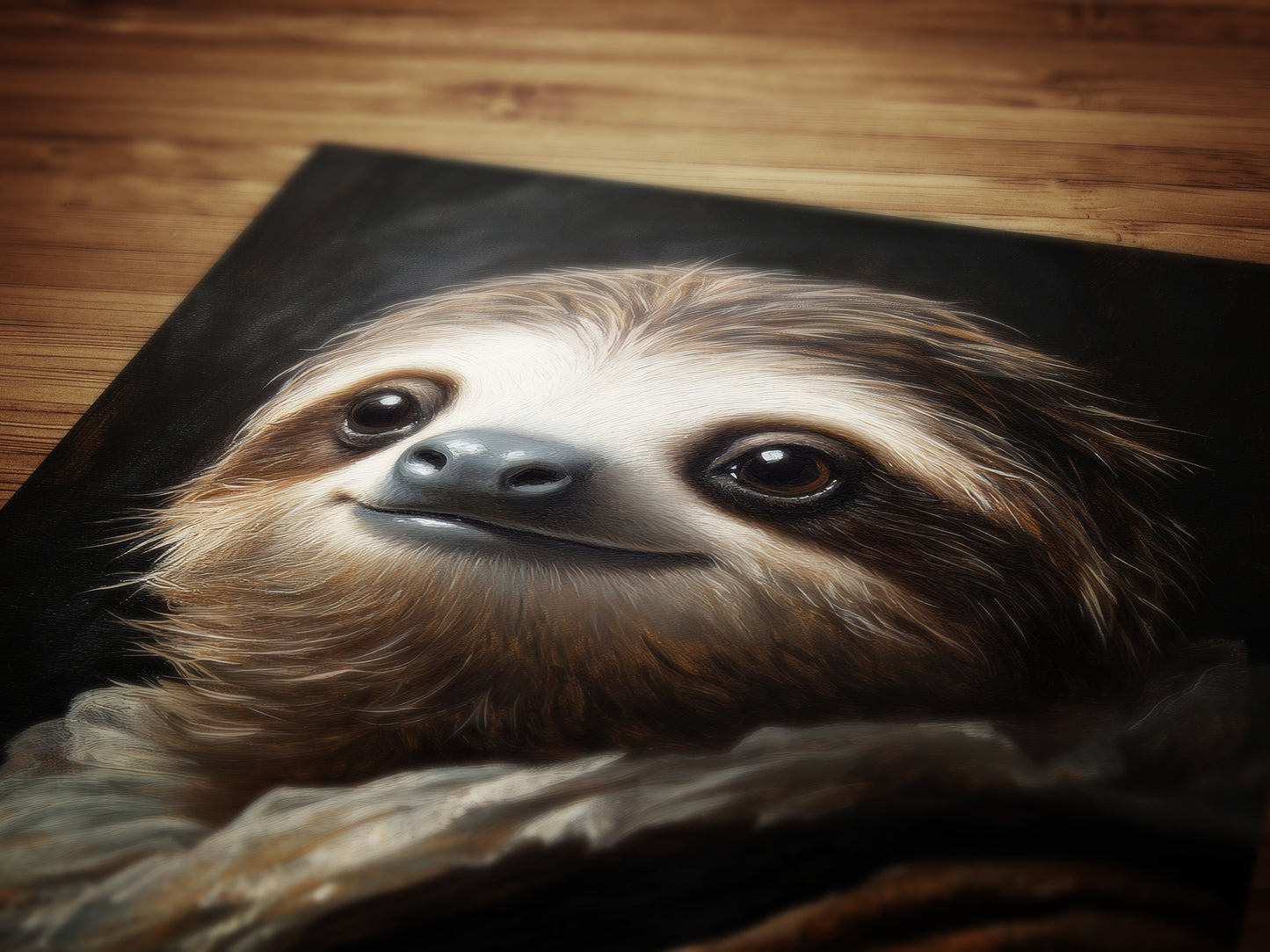 Gothic Sloth Portrait, Dark Academia Wall Decor, Funny Royal Pet Painting, Vintage Animal Lover Gift, Quirky Sloth Art Print
