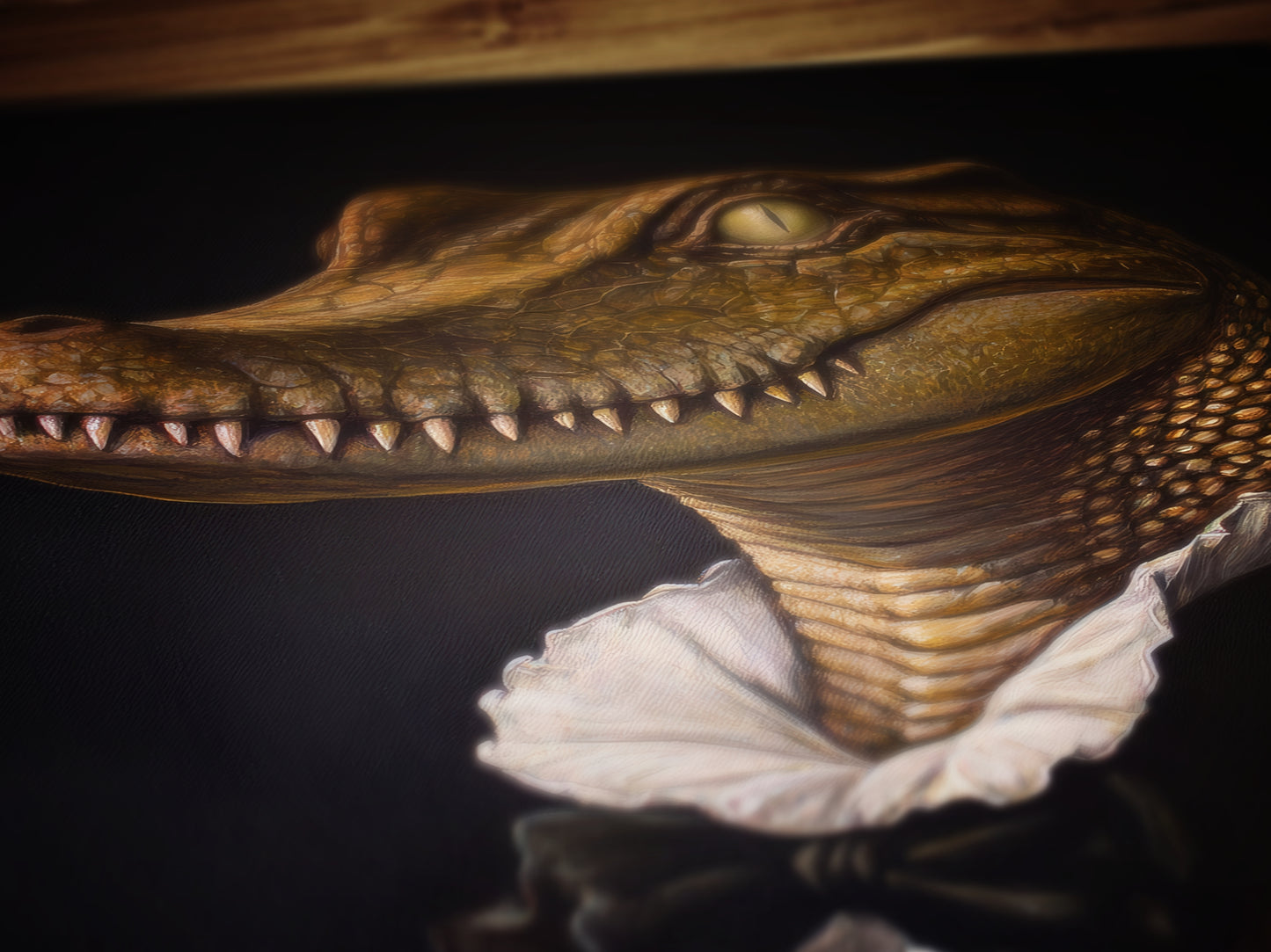 Gothic Gator Portrait, Dark Academia Wall Decor, Funny Royal Pet Painting, Vintage Animal Lover Gift, Quirky Alligator Art Print