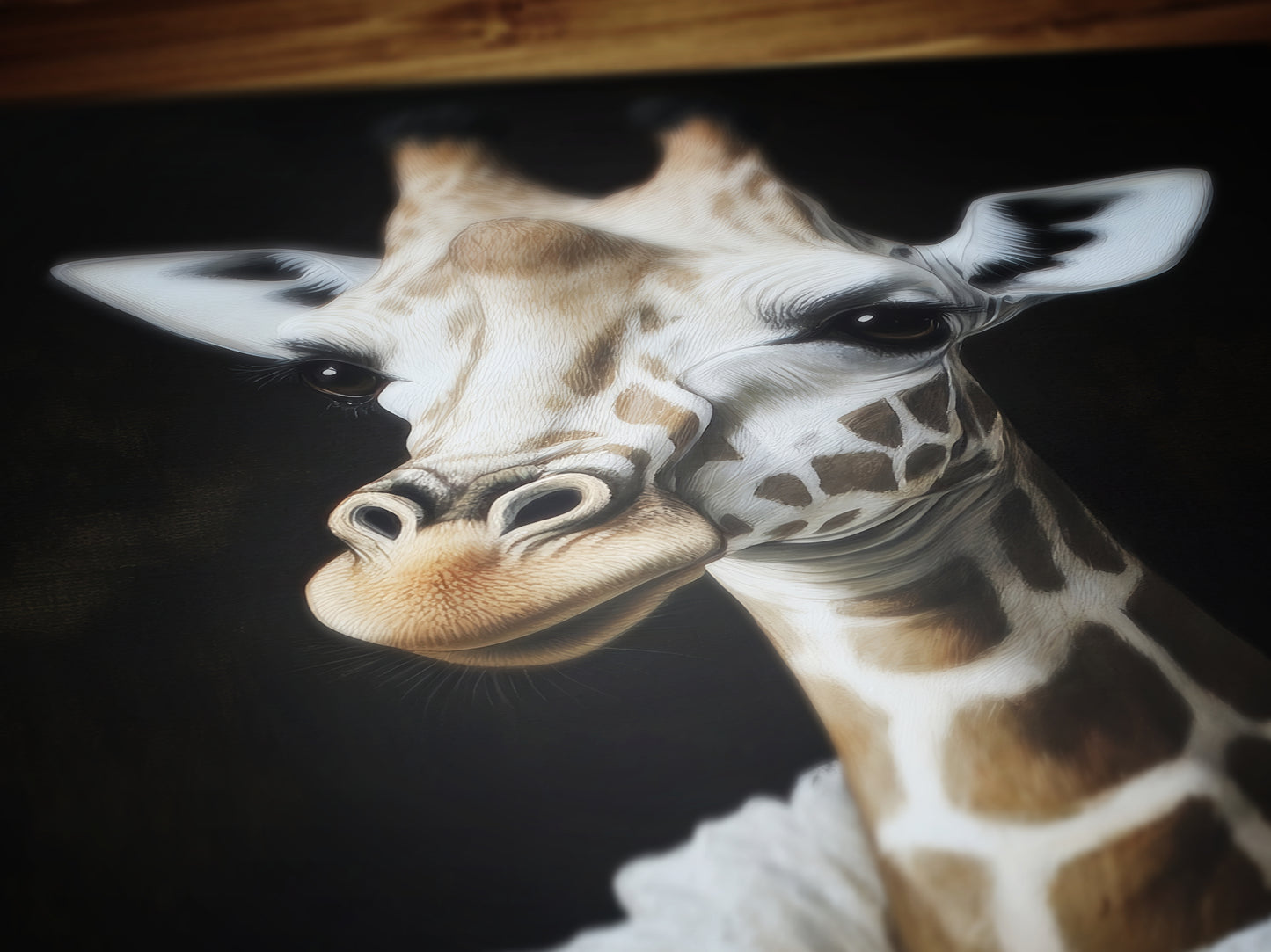 Gothic Giraffe Portrait, Dark Academia Wall Decor, Funny Royal Pet Painting, Vintage Animal Lover Gift, Quirky Giraffe Art Print