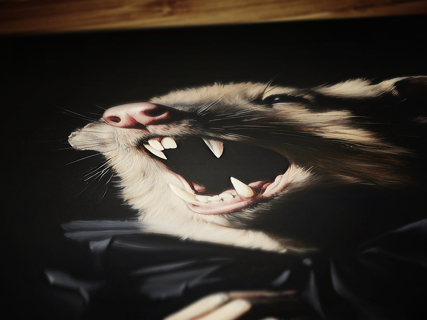 Gothic Vampire Possum Portrait, Dark Academia Wall Decor, Funny Royal Pet Painting, Vintage Animal Lover Gift, Quirky Opossum Art Print