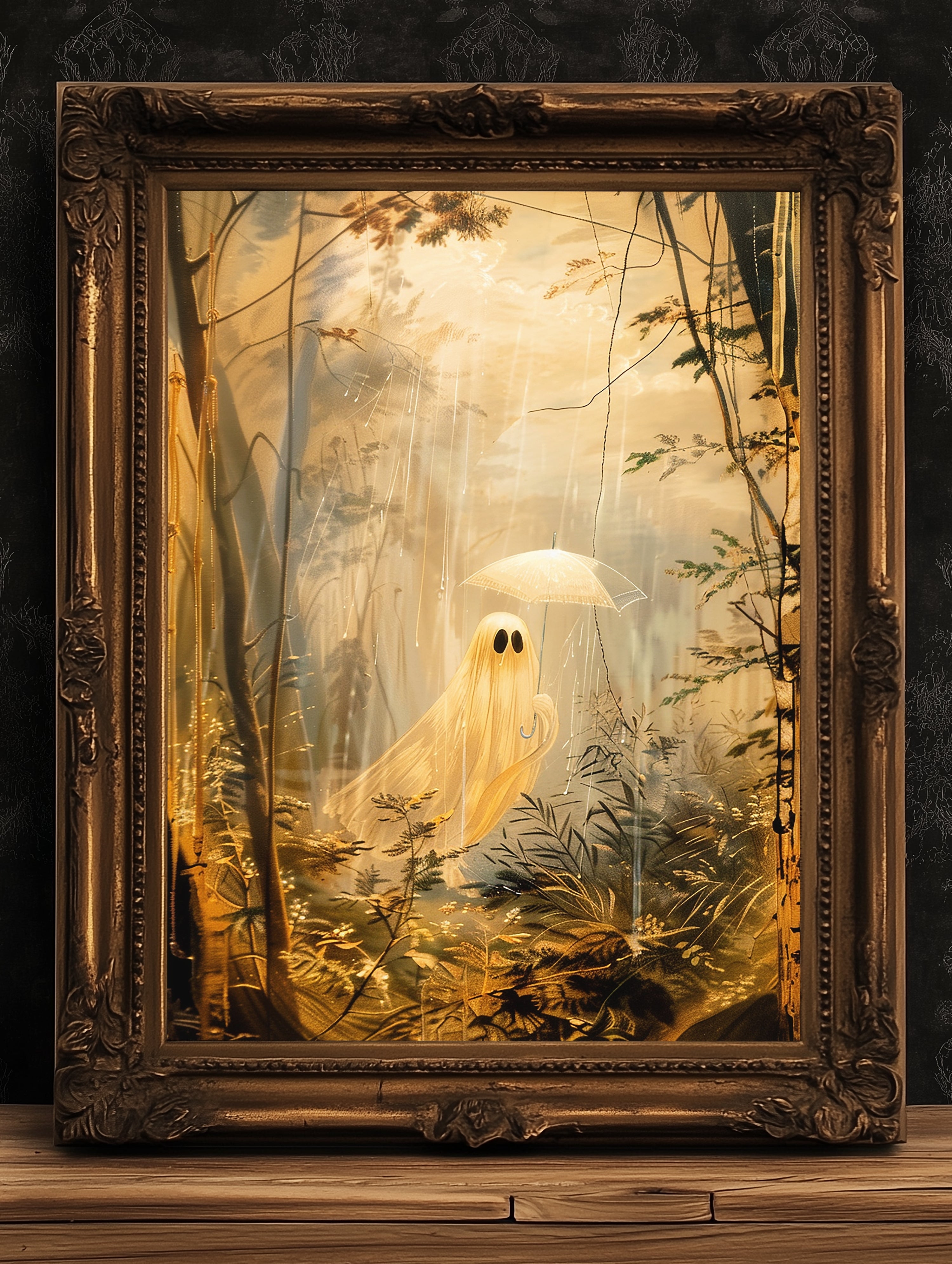 A Ghost In The Forest Vintage Victorian Gothic Occult Poster