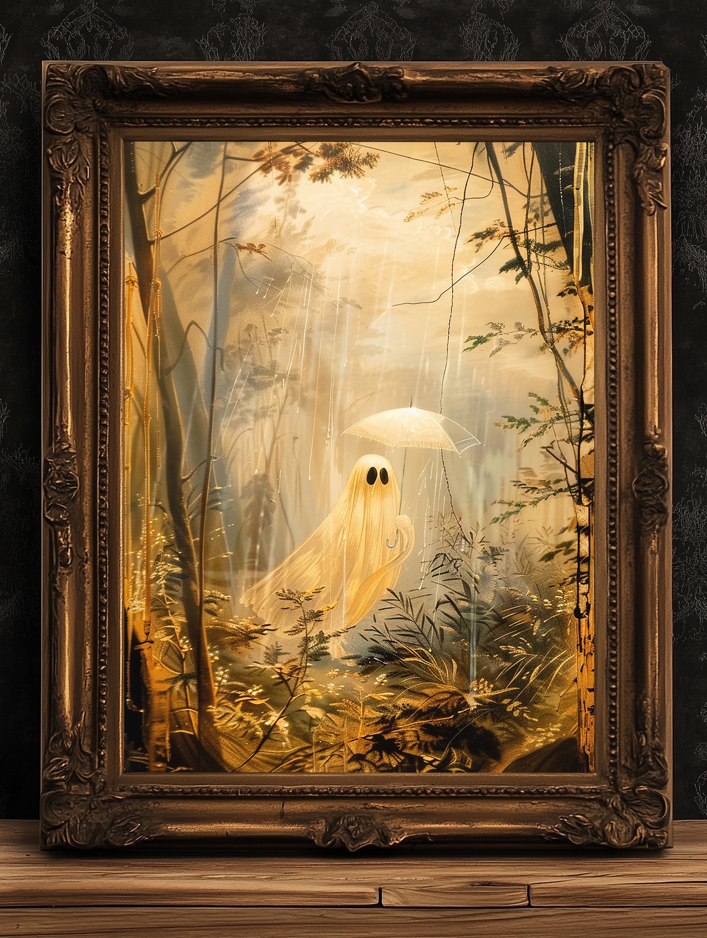 A Ghost In The Forest Vintage Victorian Gothic Occult Poster