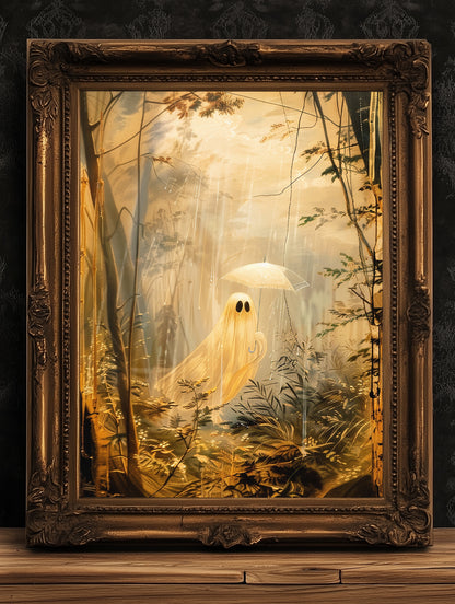 A Ghost In The Forest Vintage Victorian Gothic Occult Poster