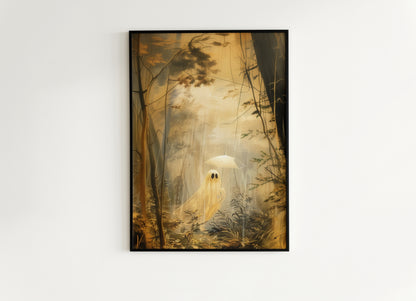 A Ghost In The Forest Vintage Victorian Gothic Occult Poster