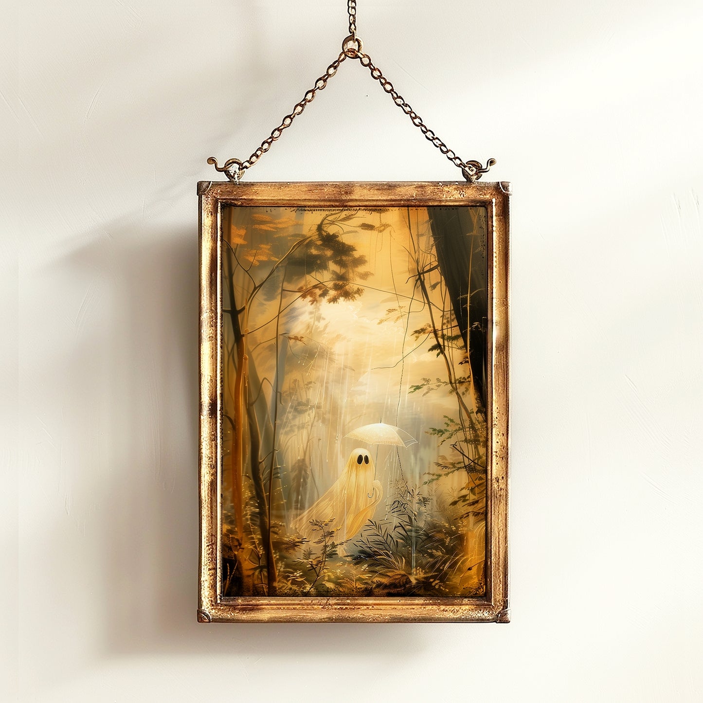 A Ghost In The Forest Vintage Victorian Gothic Occult Poster