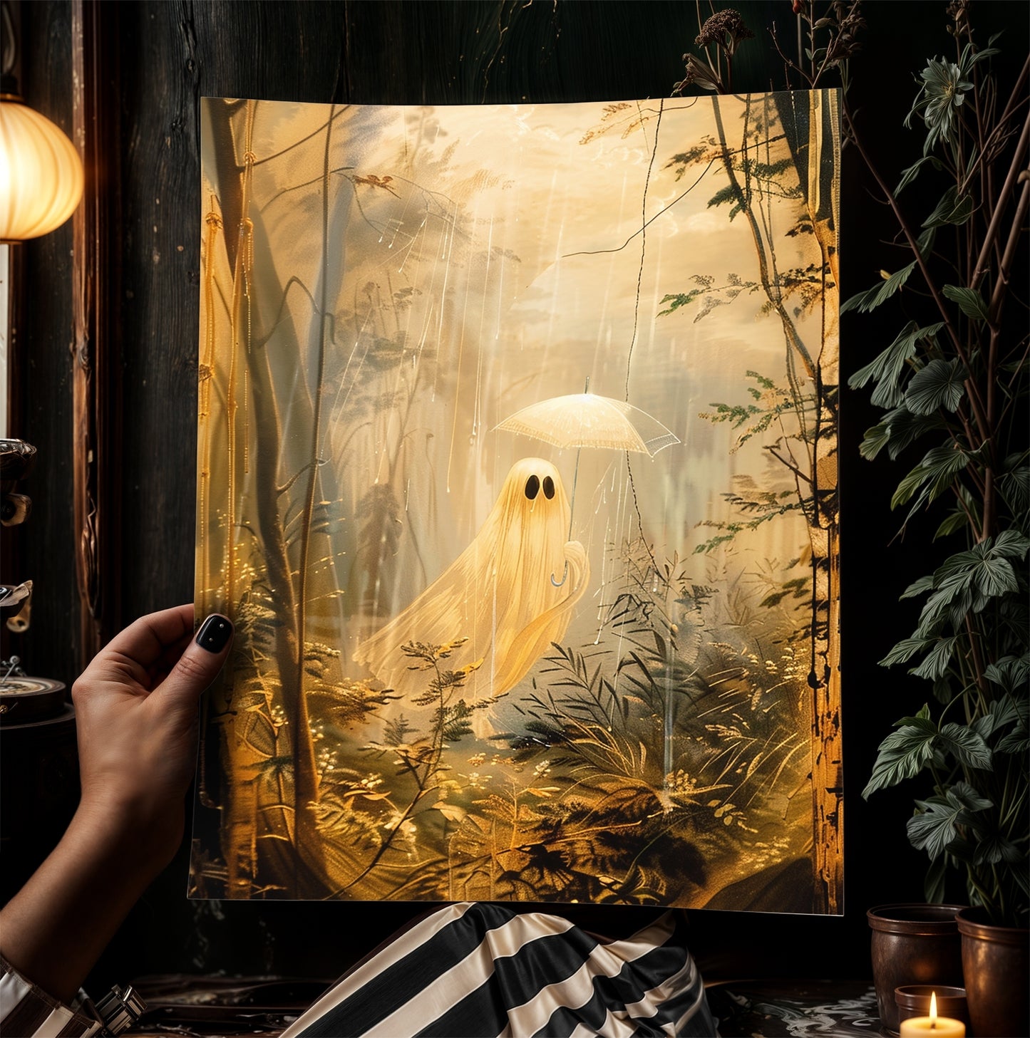 A Ghost In The Forest Vintage Victorian Gothic Occult Poster