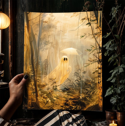 A Ghost In The Forest Vintage Victorian Gothic Occult Poster
