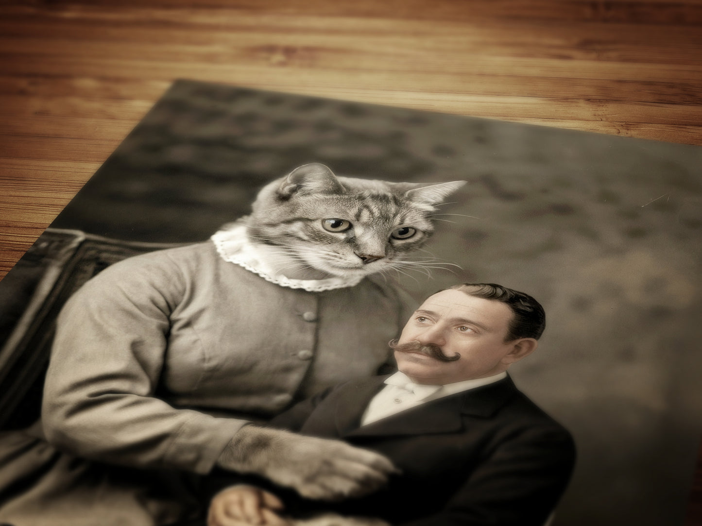 The Lap Chap, Victorian Cat Lady Surreal Poster, Whimsigoth Animal Portrait, Creepy Cute Wall Art Print, Quirky Dark Academia, Weird Gifts