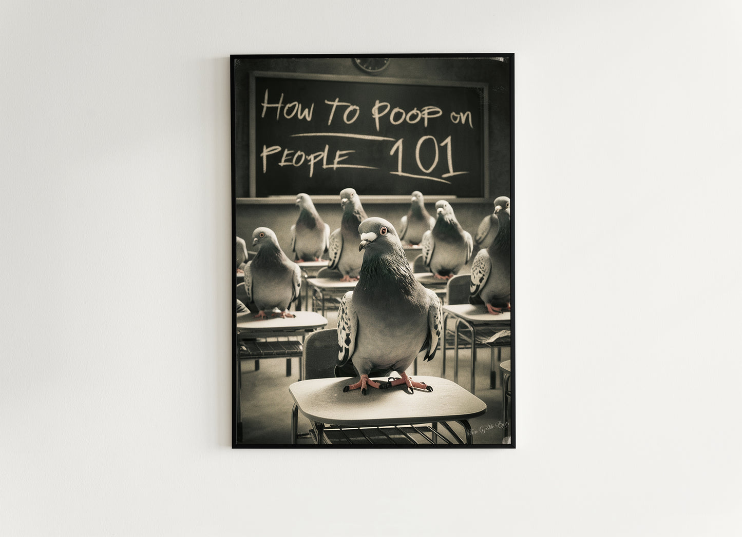 Funny Bathroom Print, Pigeon 101 How to Poop On People, Funny Toilet Wall Art, Bathroom Wall Decor, Weird Humorous Prints