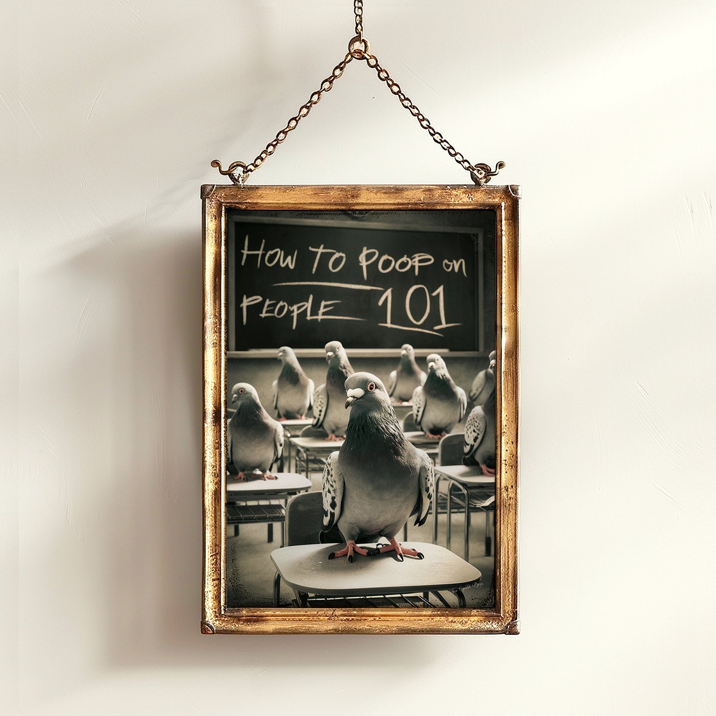 Funny Bathroom Print, Pigeon 101 How to Poop On People, Funny Toilet Wall Art, Bathroom Wall Decor, Weird Humorous Prints