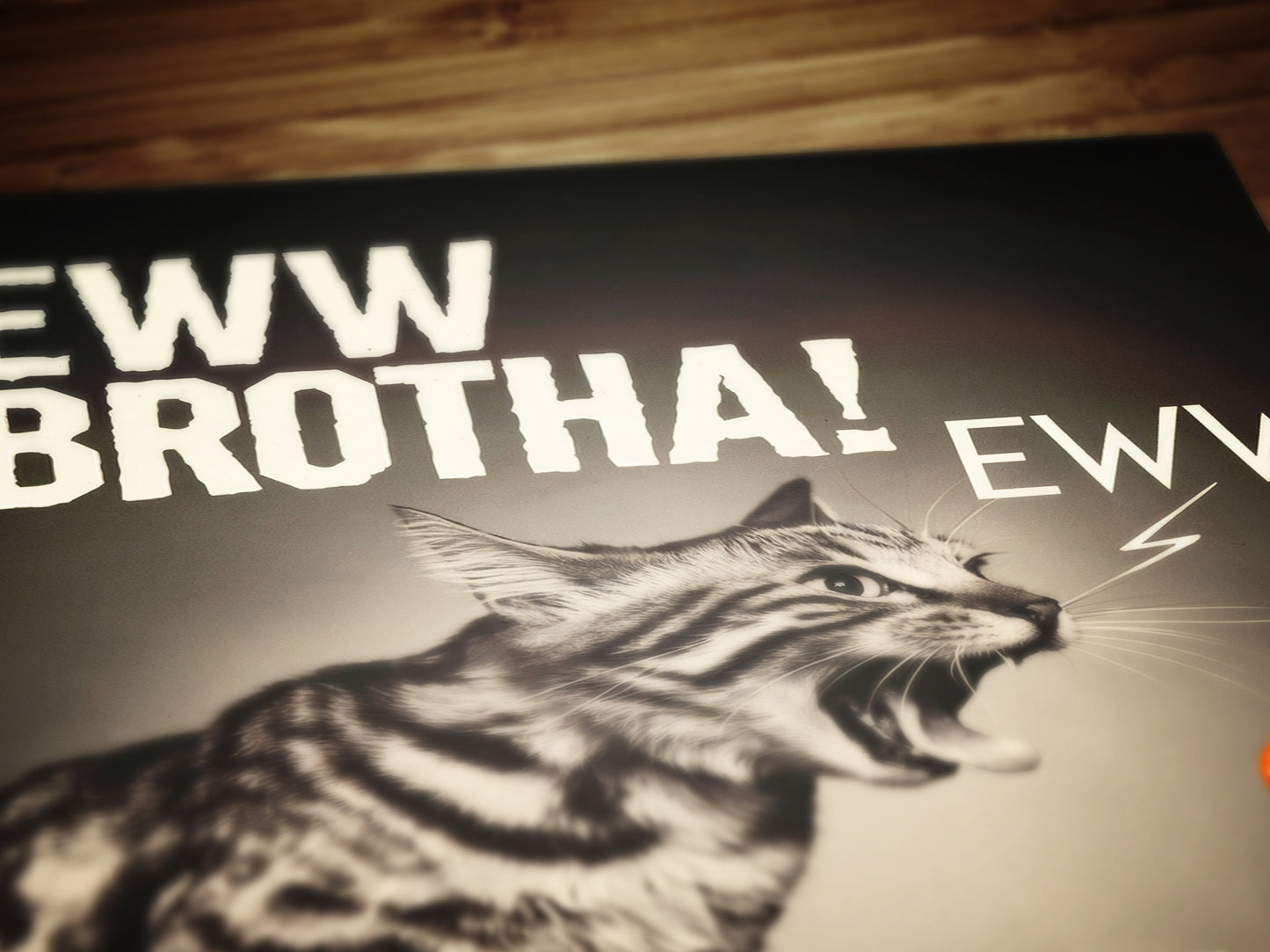 Eww Brotha! I Hate Temu, Funny Cat Hairball, Sarcastic Weird & Funny Wall Art Print, Cat Lovers Gift Wall Decor, Playful Pet Gift