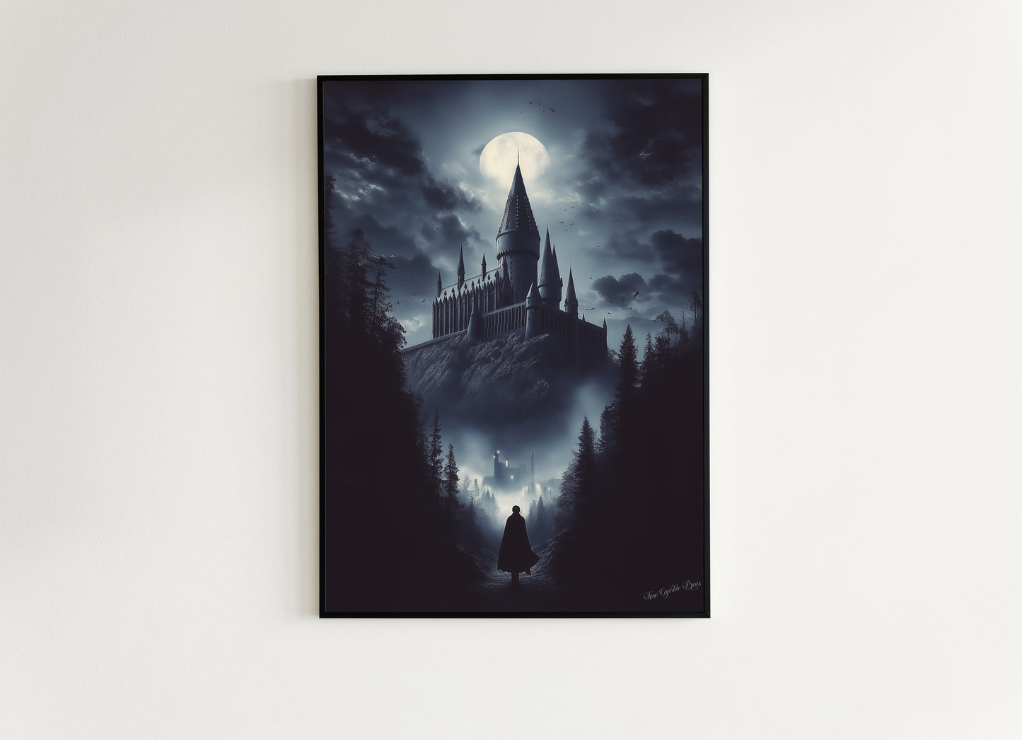 The Prancing Pony Inn Poster, Medieval Knight, Gothic Fantasy Warrior Wall Decor, Epic Dark Knight Art Print, Medieval Castle Core Aesthetic